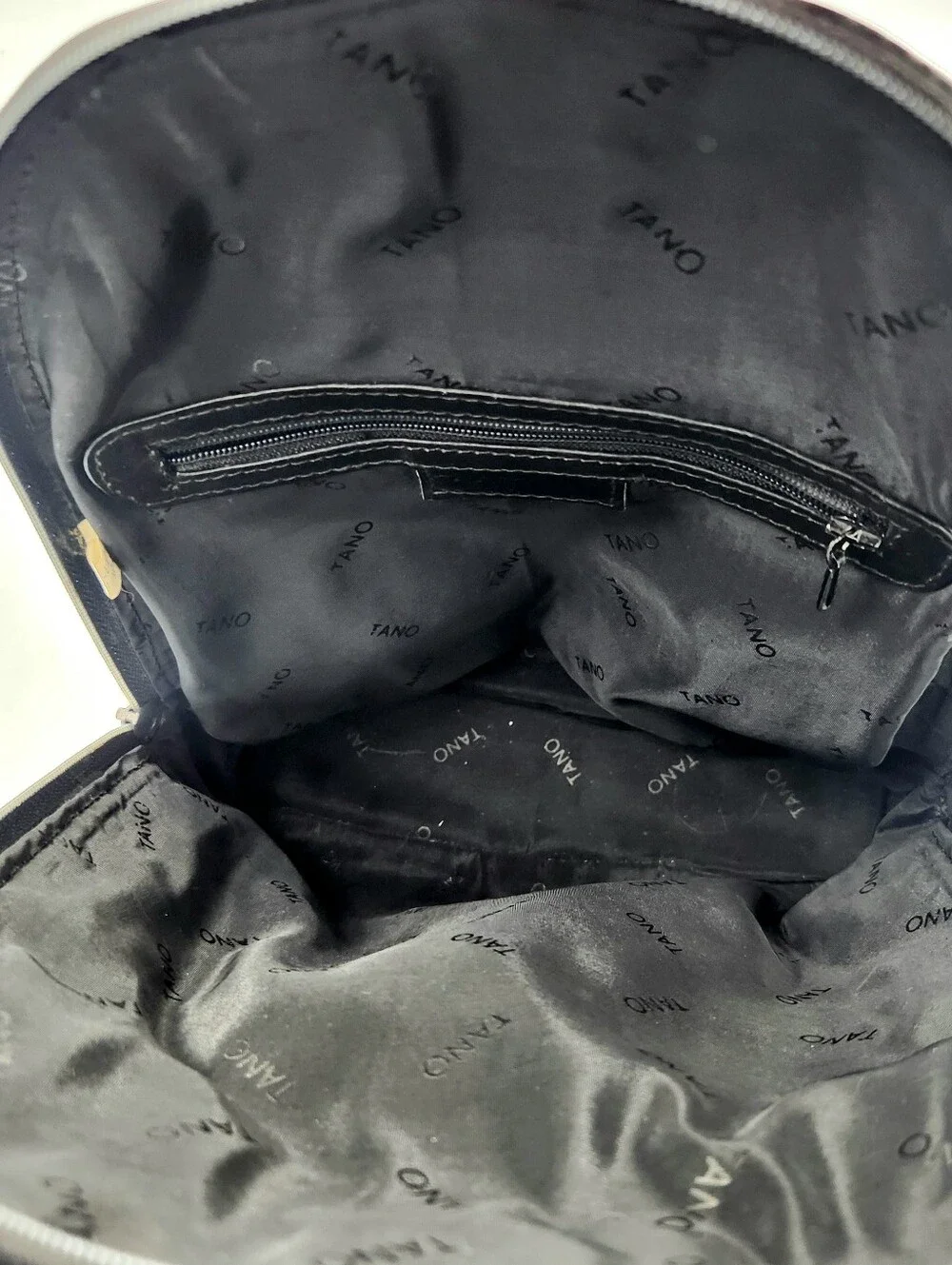Tano Black Leather Backpack Unisex Medium Y2K Minimalist Capsule Wardrobe Bag